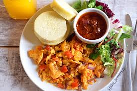 Yam and egg breakfast